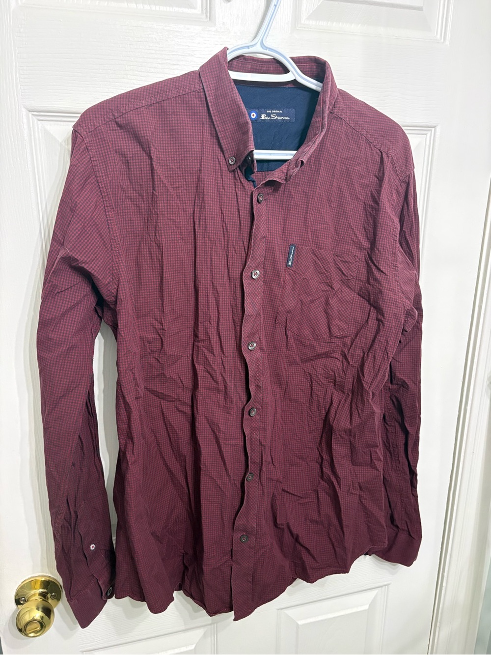 Ben Sherman Men's Wine Red Button-Down Shirt